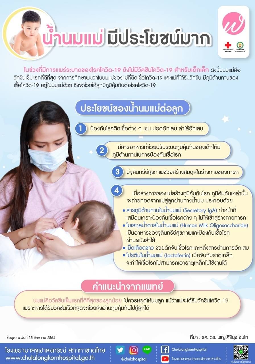 น้ำนมแม่ มีประโยชน์มาก - โรงพยาบาลจุฬาลงกรณ์ สภากาชาดไทย