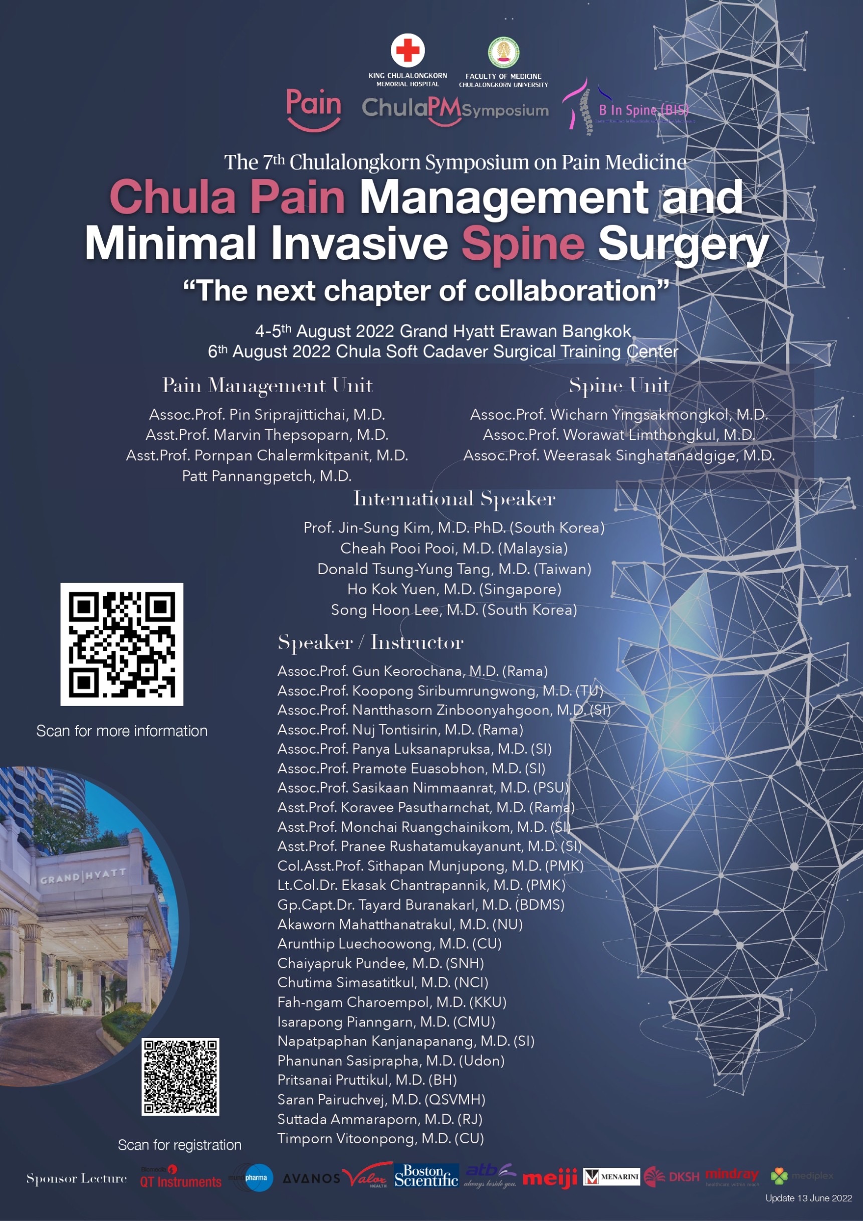 Chula Pain Management and Minimal Invasive Spine Surgery “The next chapter of collaboration”
